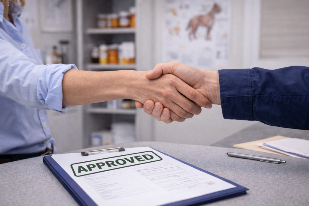 Organized controlled substance compliance binder and documentation materials on a desk.